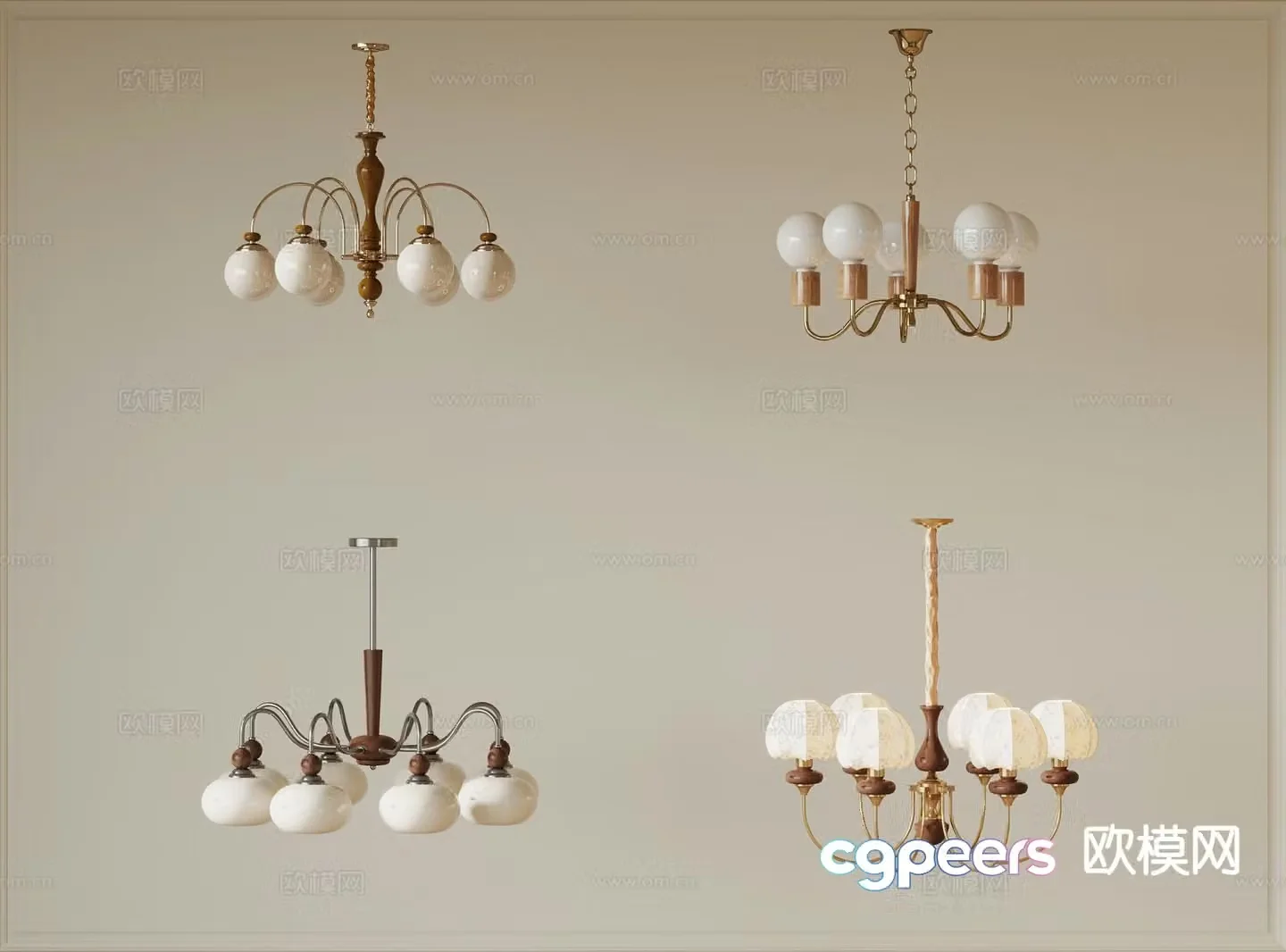 Medieval style chandelier multi-head chandelier 3D model