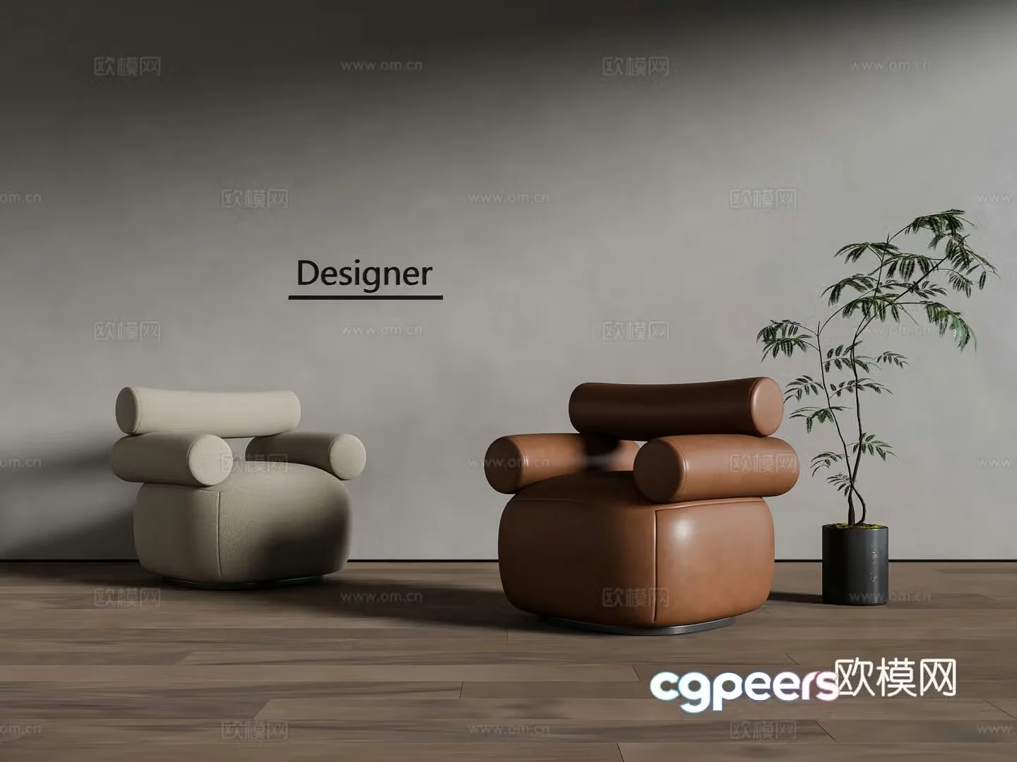 Modern single sofa leisure sofa 3d model