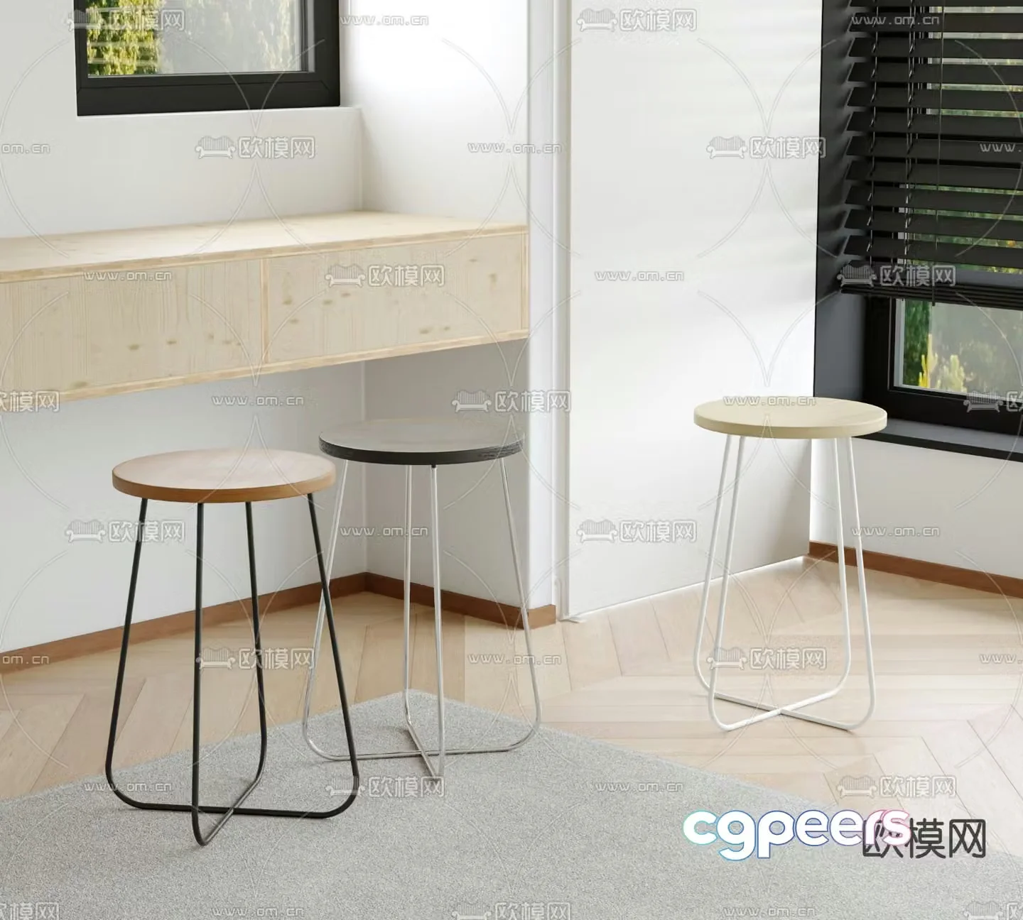 Modern stool 3d model