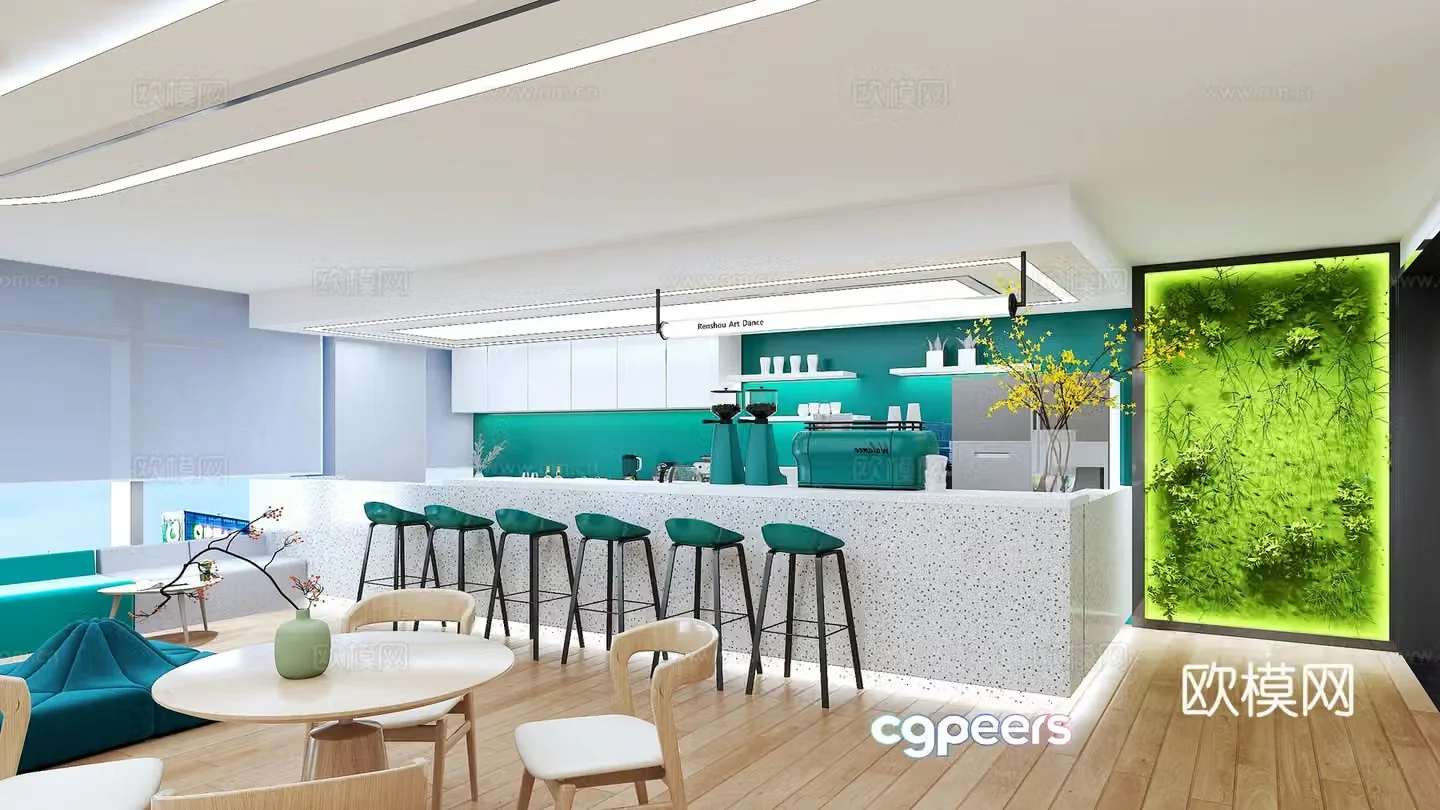 Modern office area tea room 3D model