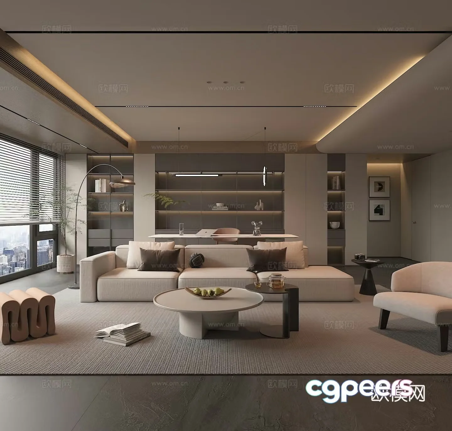Modern living room 3d model 3d model