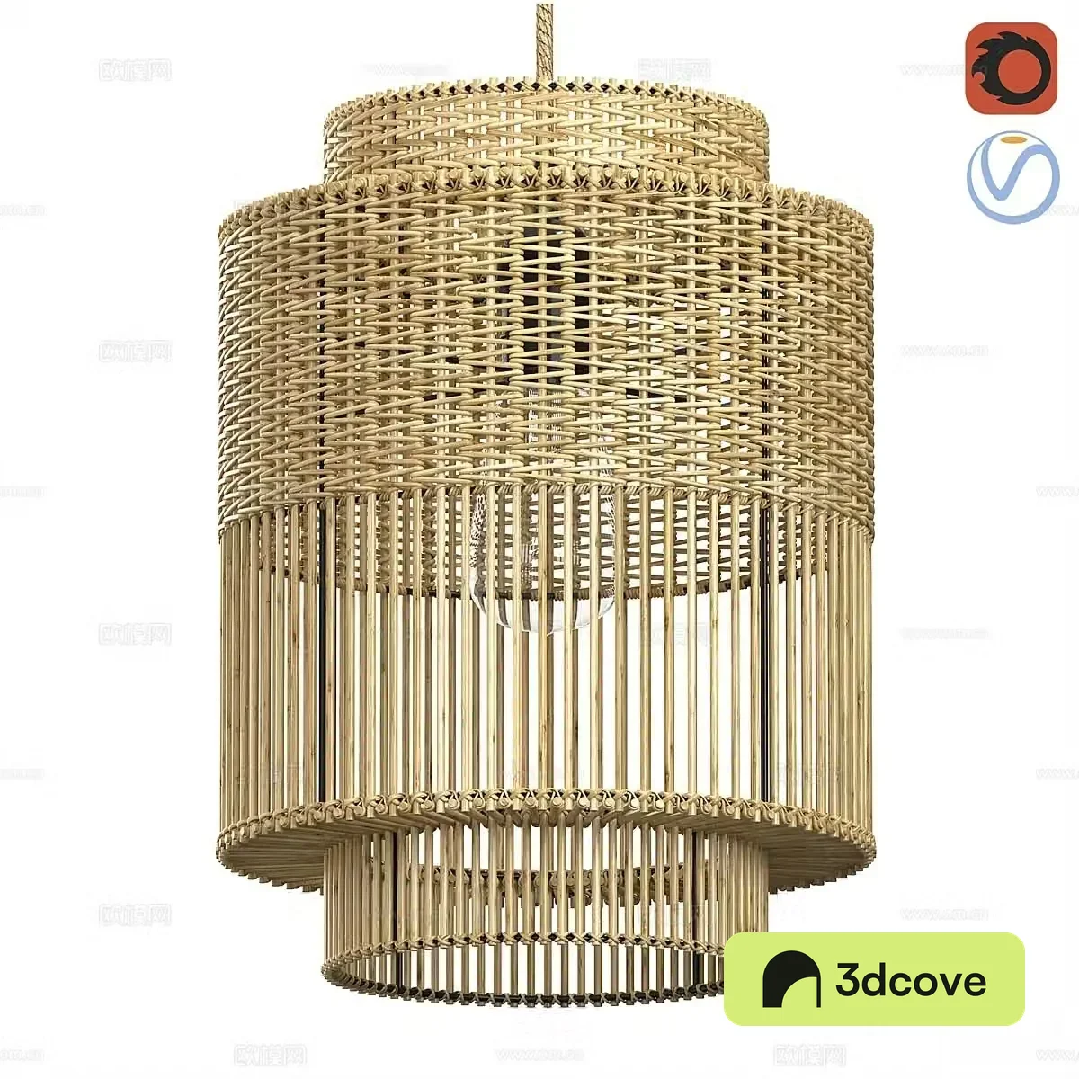 Wabi-sabi rattan chandelier