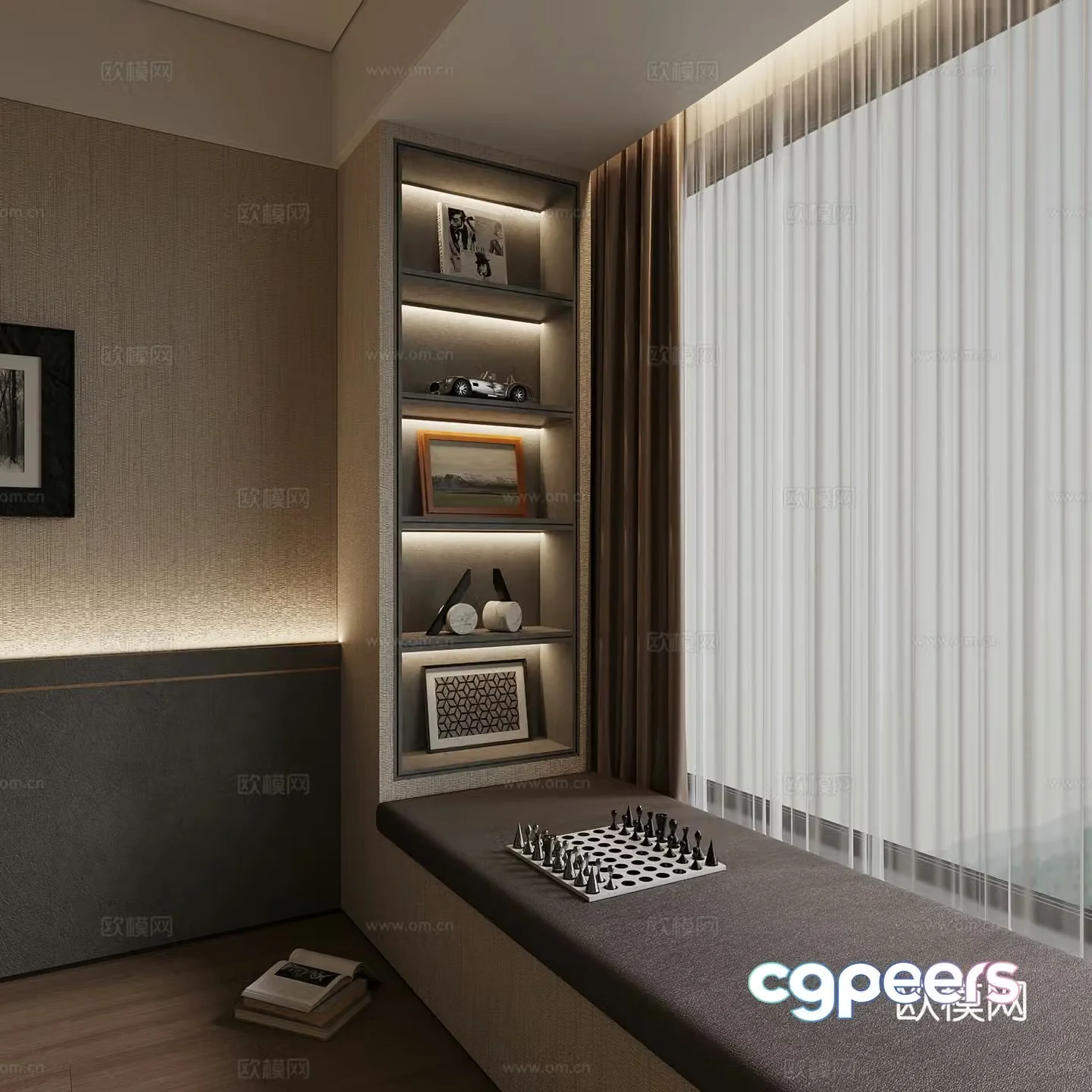 Modern bay window bay window cabinet 3d model
