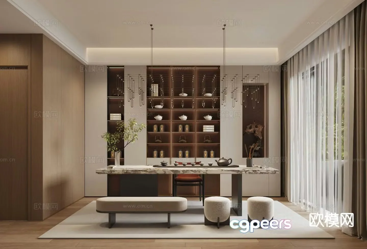 New Chinese tea room 3d model