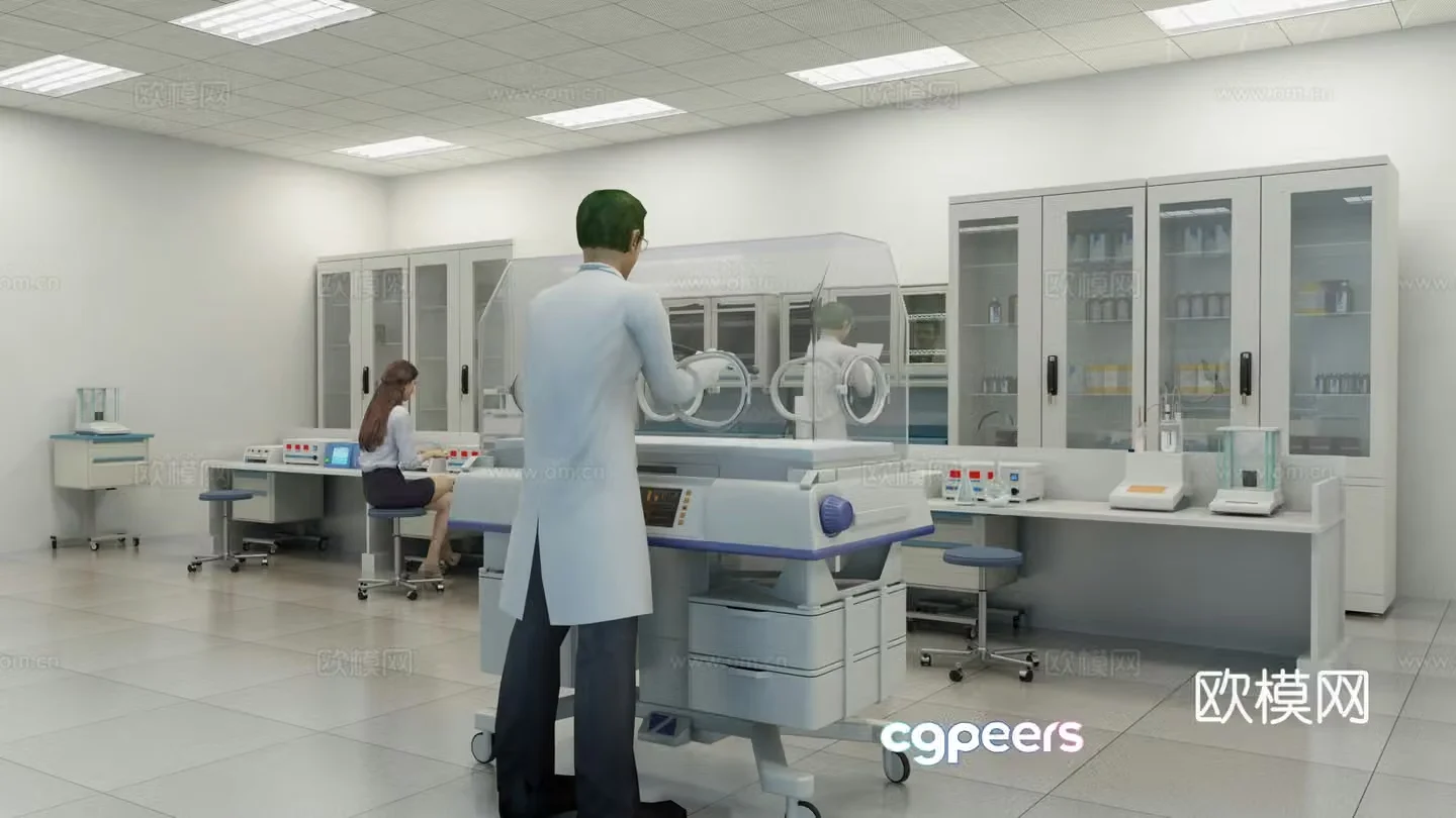 Modern scientific research laboratory 3D model