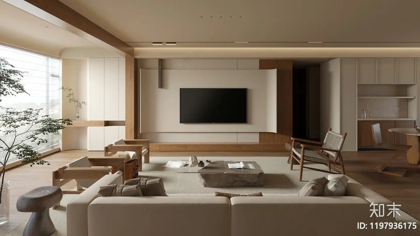 Modern Living Room 3D Model – 13157 – CORONA Render