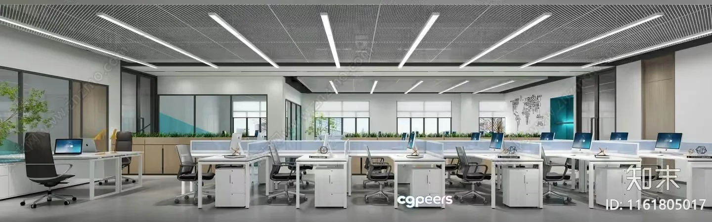 Office Space 3D Model – 11494 – VRAY Render
