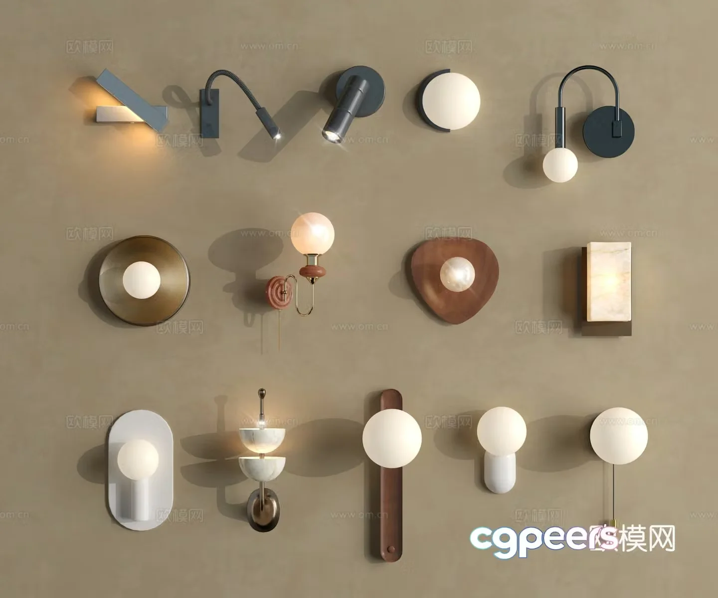 Wall lamp lamp lamp lamp round wall lamp metal wall lamp spherical wall lamp 3d model
