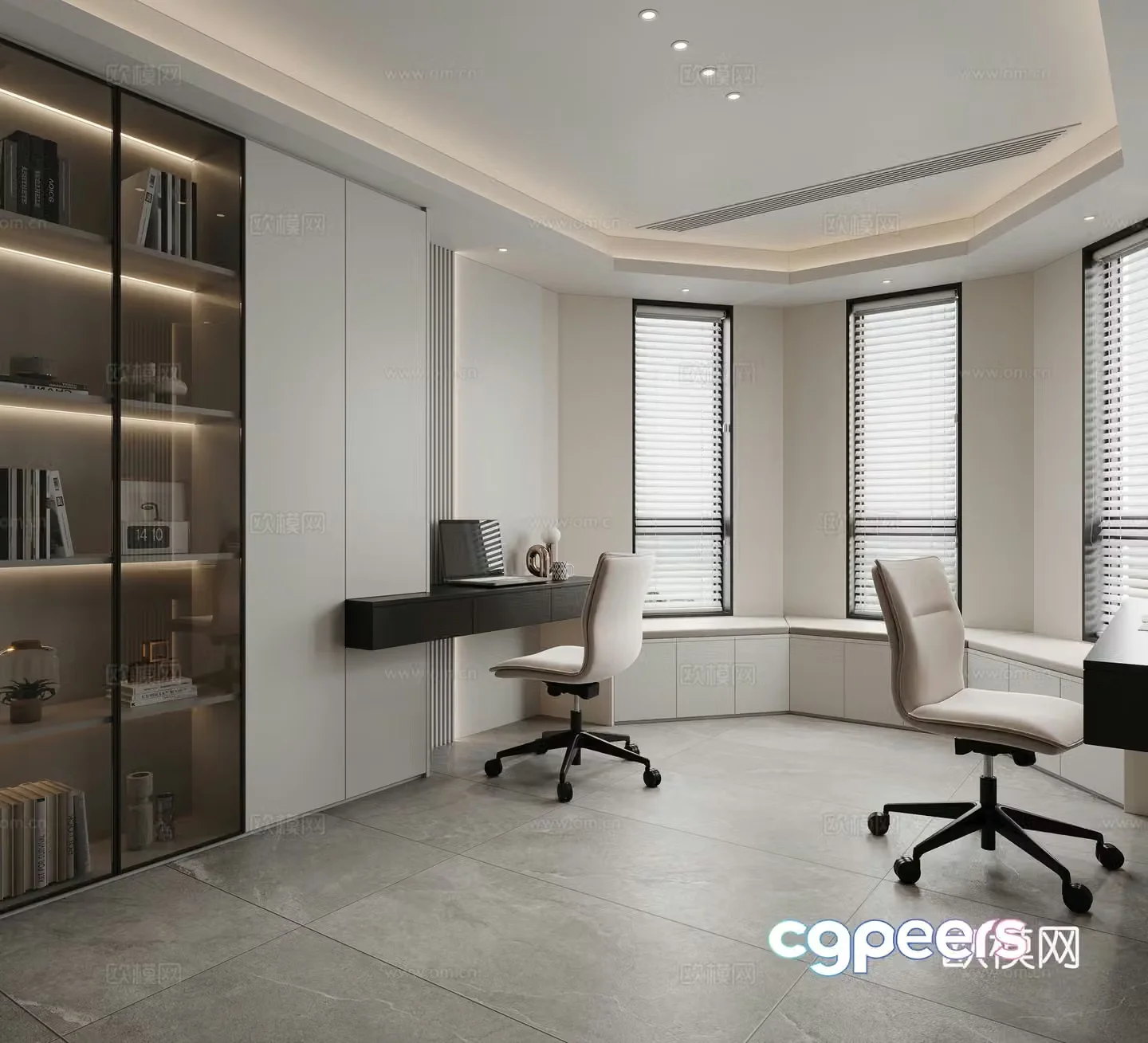 Modern study 3d model