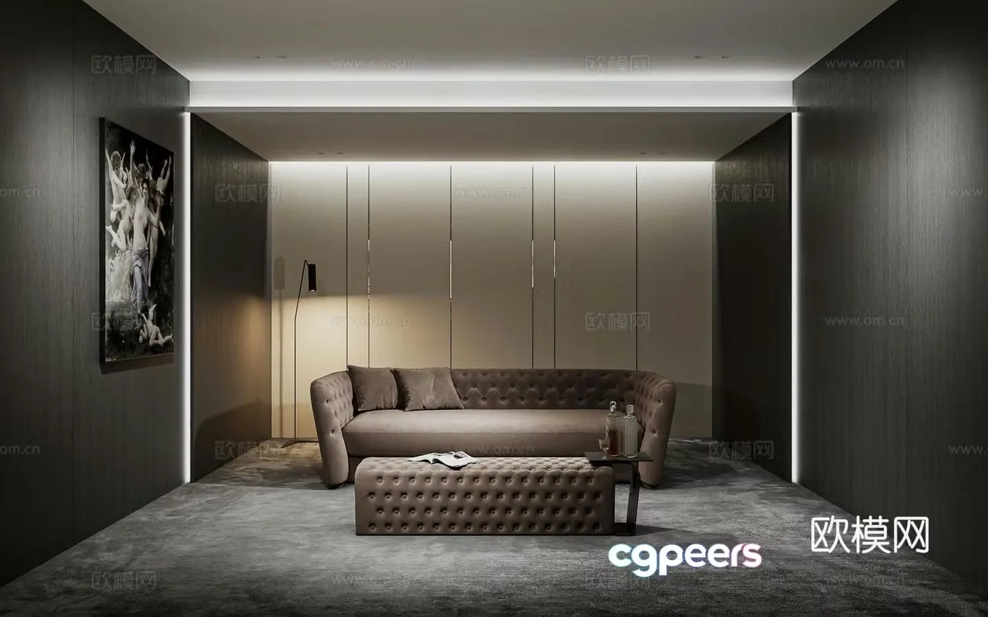 Modern audio and video studio movie room 3d model