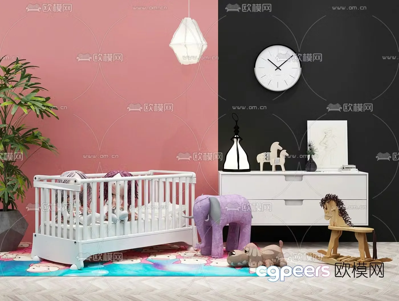 Modern crib toy 3d model