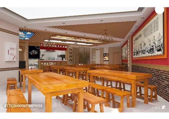 Wooden Dining Table 3D Model – 3974 – VRAY Render