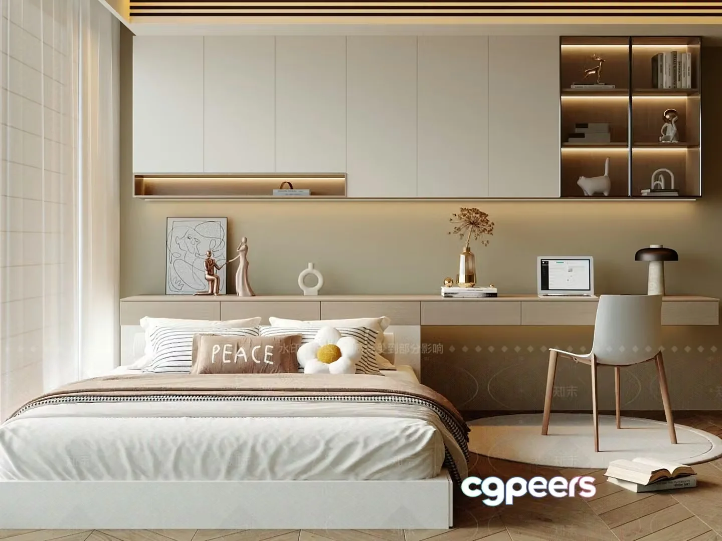 Cozy Modern Bedroom 3D Model – 7561 – VRAY Render