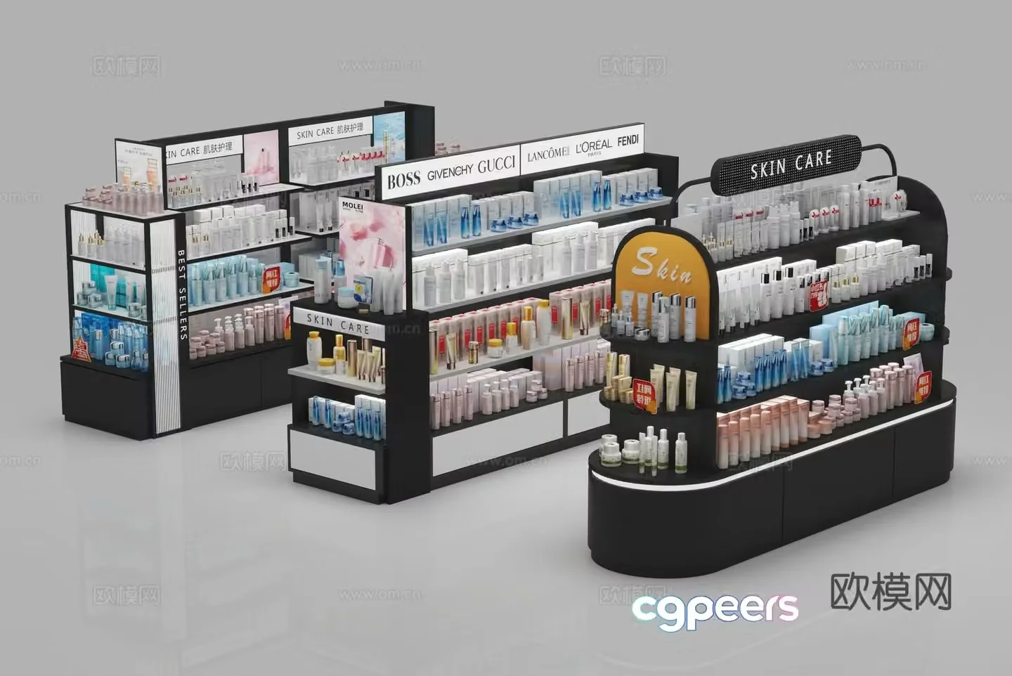 Modern cosmetics cabinet skin care cabinet wash cabinet display cabinet display cabinet Zhongdao cabinet 3D model 3D model