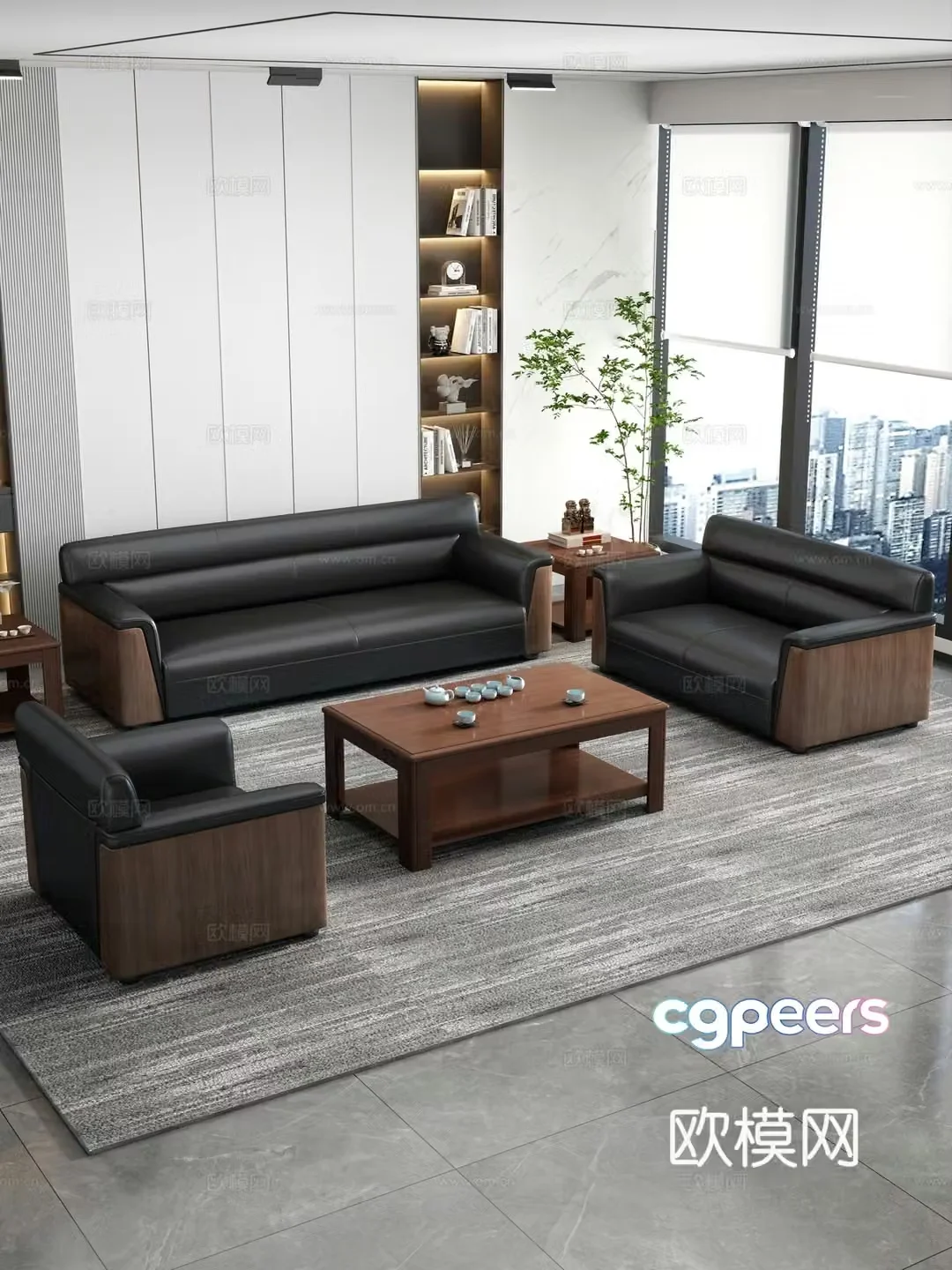 Modern office office sofa sofa combination casual sofa 3d model