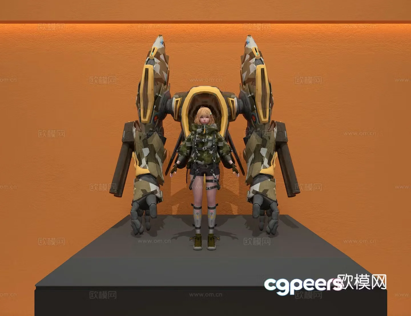 Mecha girl 3d model