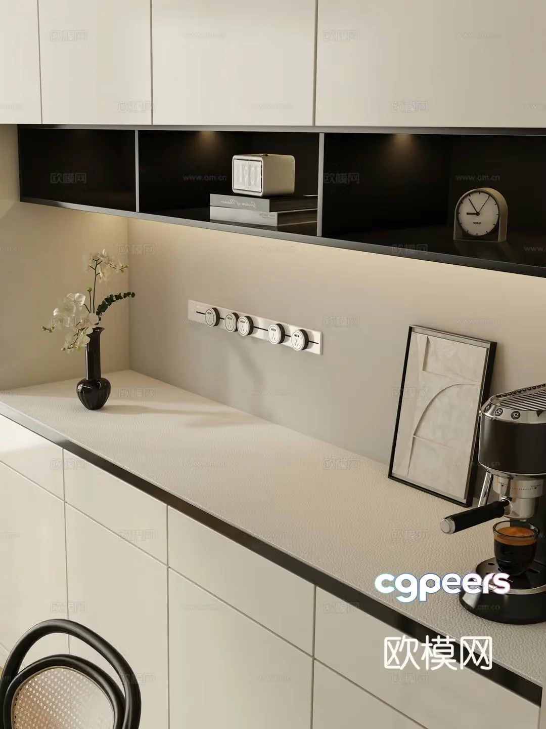 Sideboard Modern Sideboard Coffee maker 3D Model