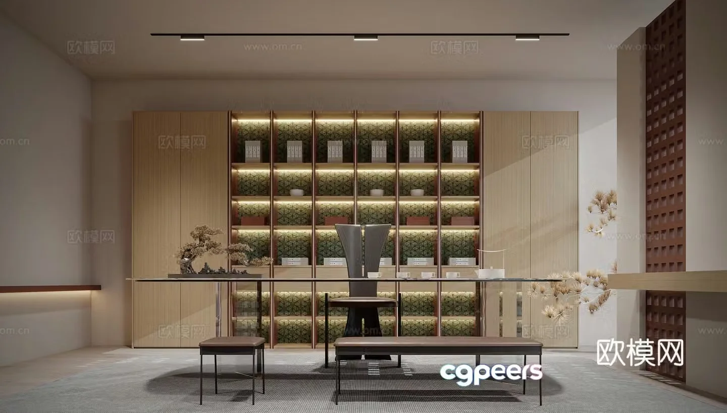 Modern tea room 3d model