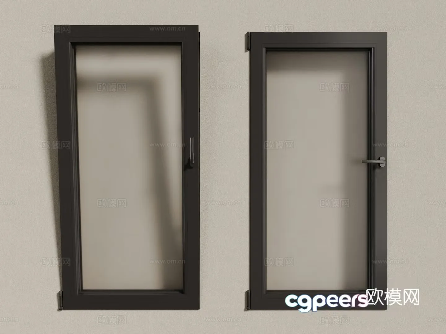 Modern windows aluminum alloy windows casement windows floor-to-ceiling windows 3d model