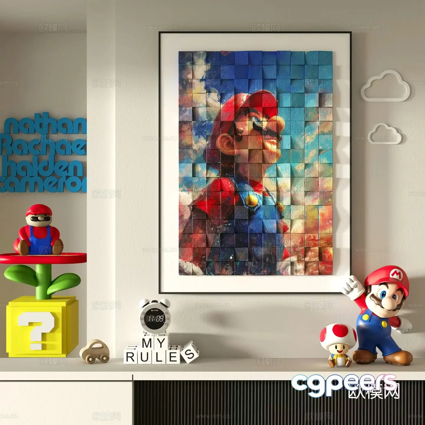 Cartoon decorative hanging painting children’s painting hanging painting 3D model