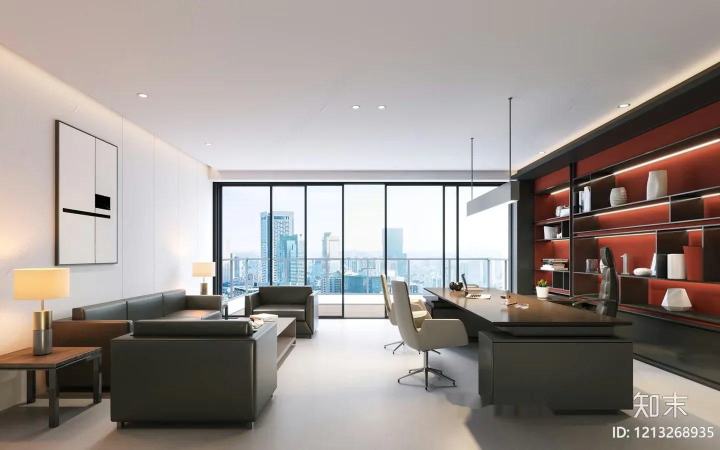 Modern Office Space 3D Model – 7584 – VRAY Render