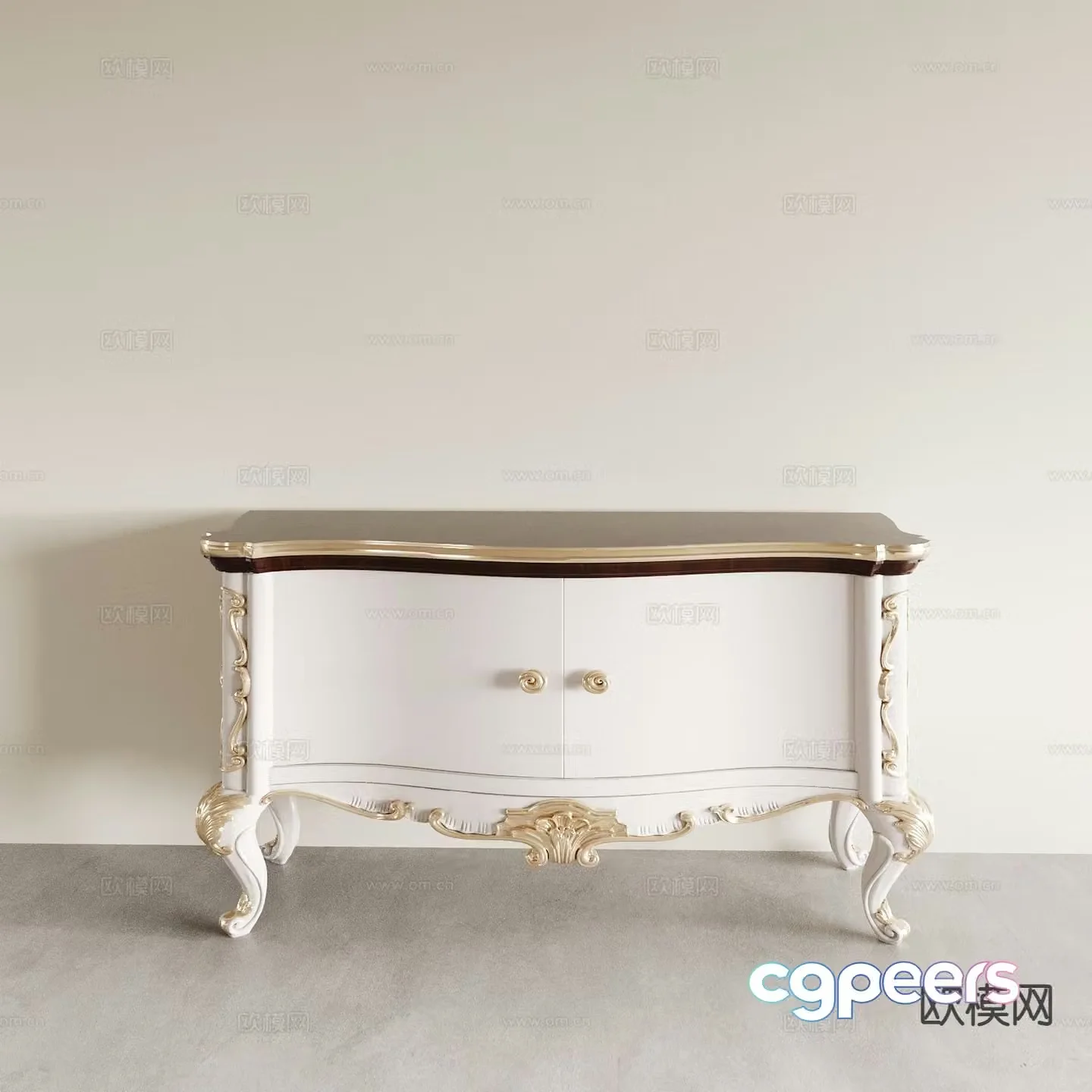 American bedside table 3d model