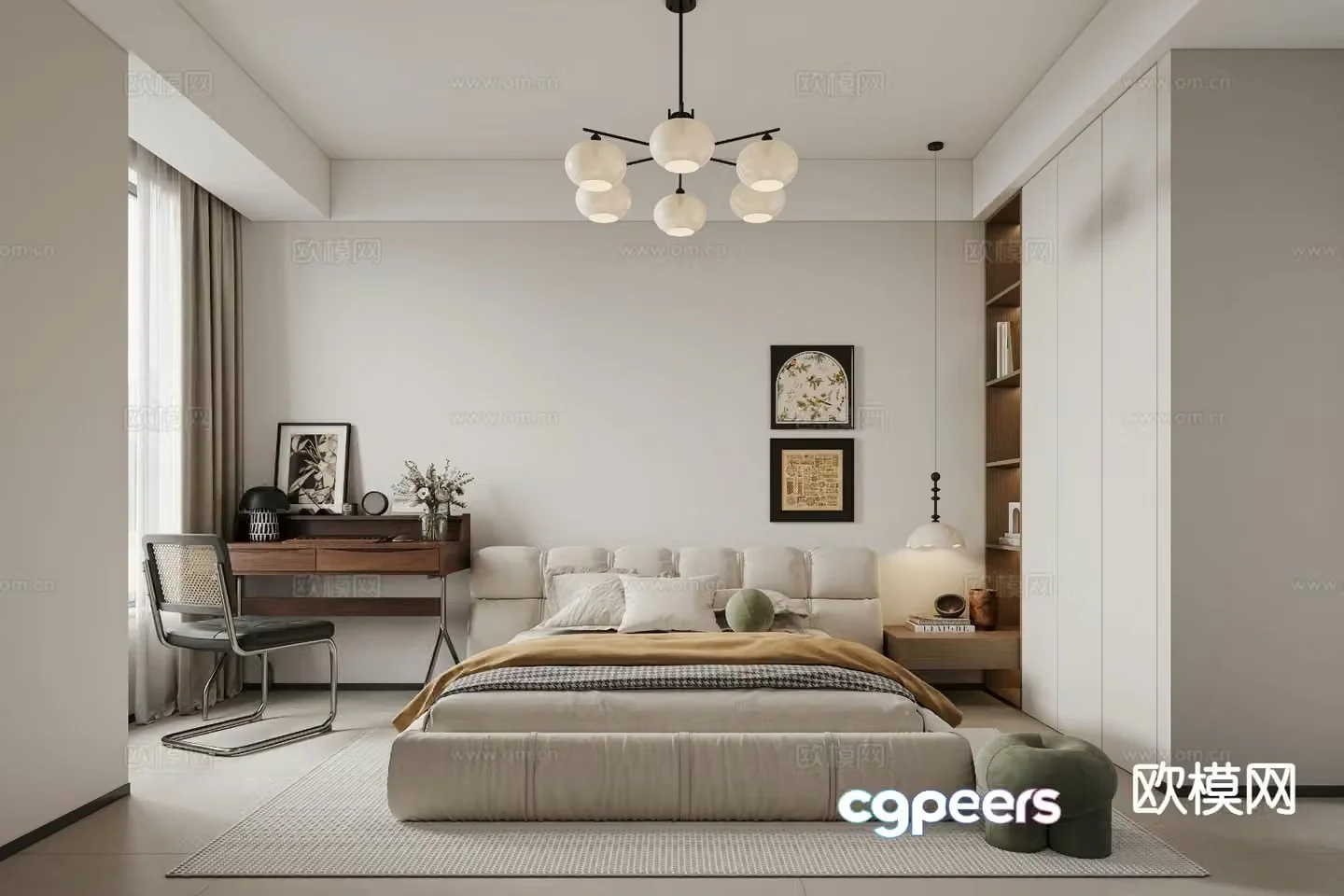 Medieval style bedroom master bedroom 3d model