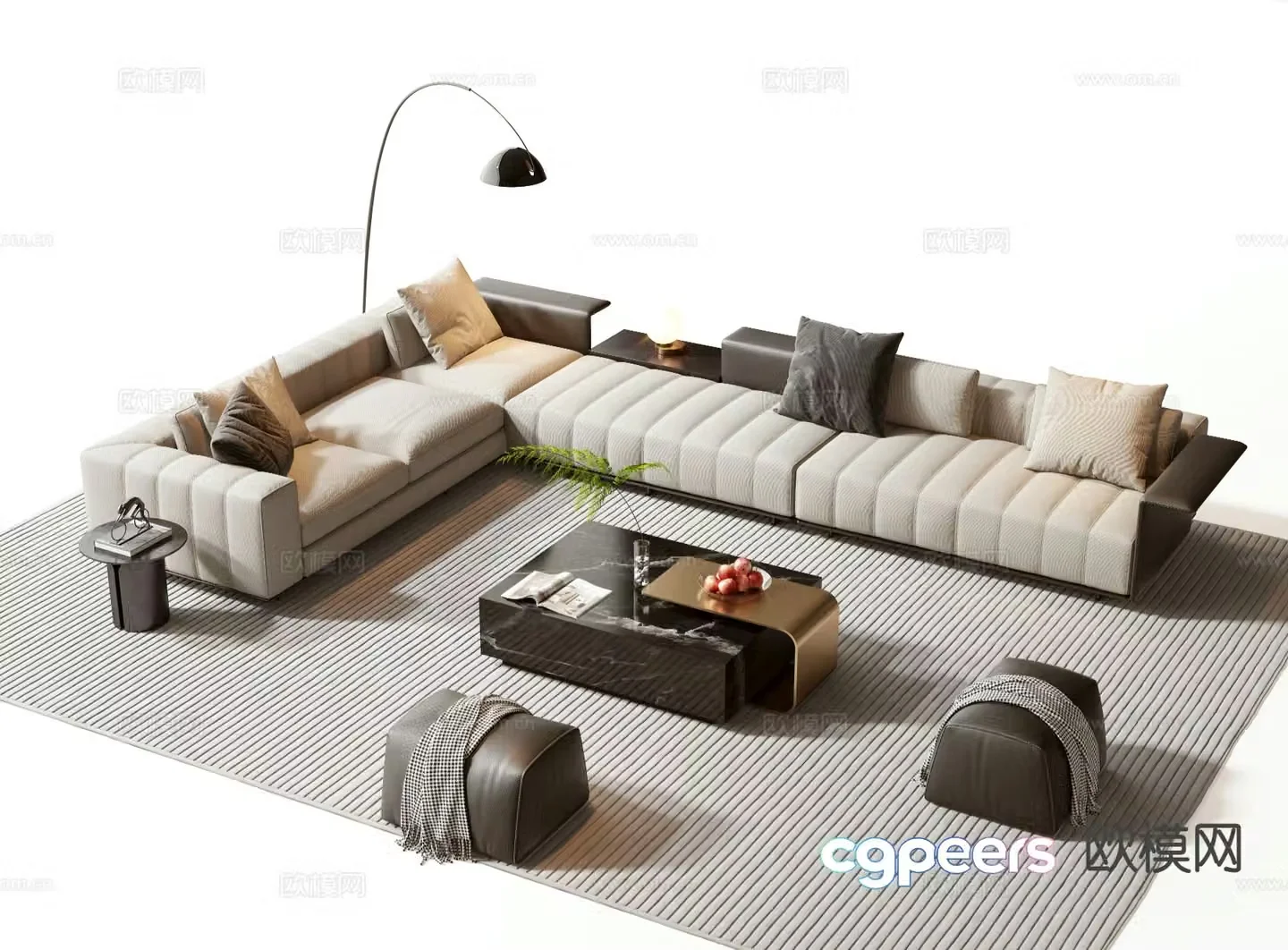 Modern sectional sofa 3d model