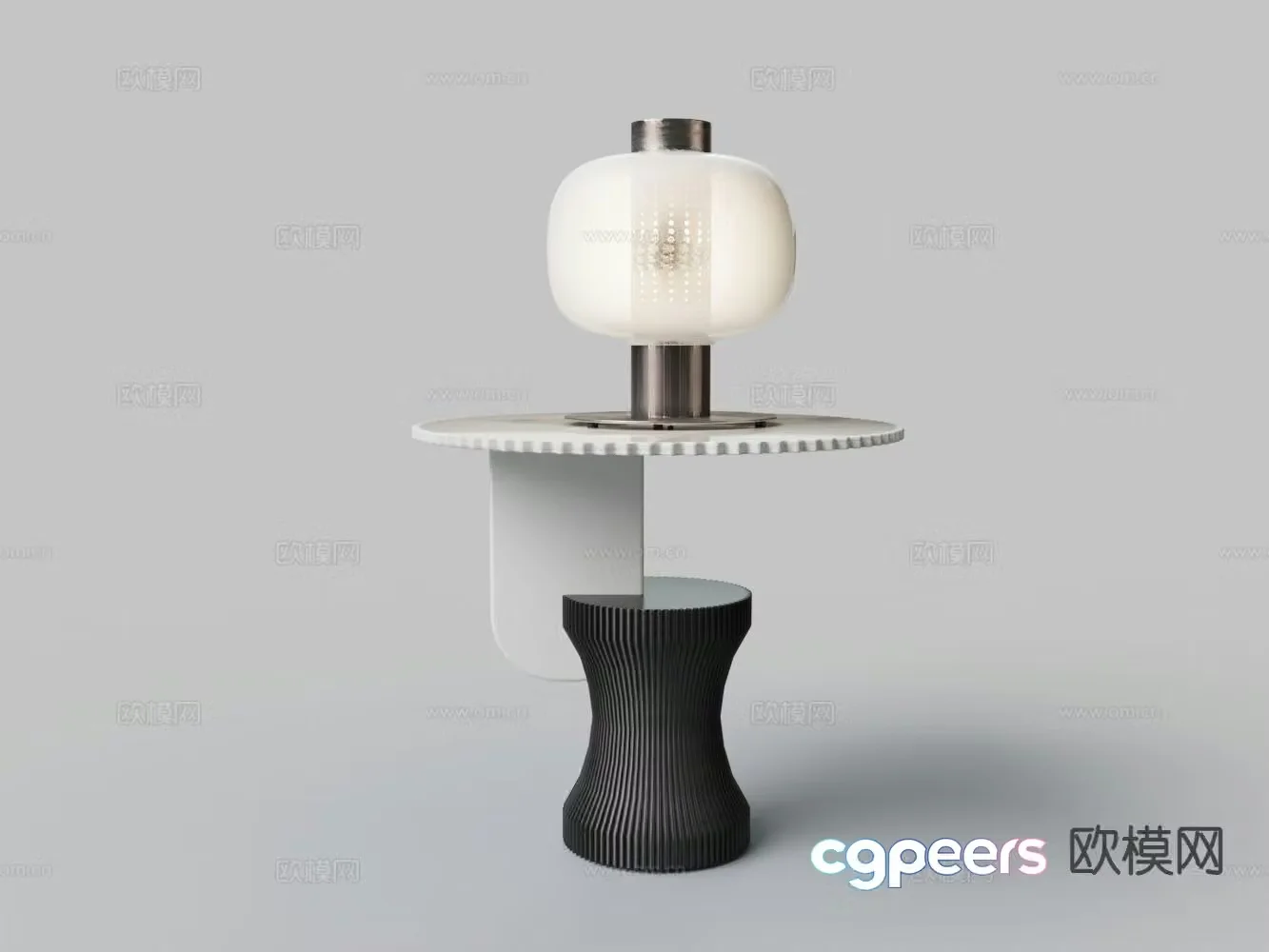 Modern waist drum side table table lamp 3d model