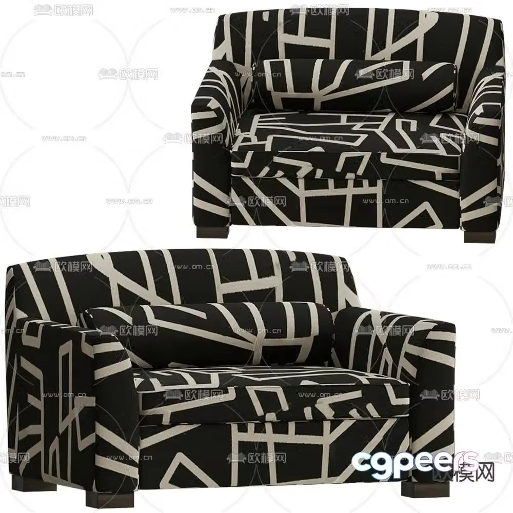 Modernature single sofa sofa chair 3d model