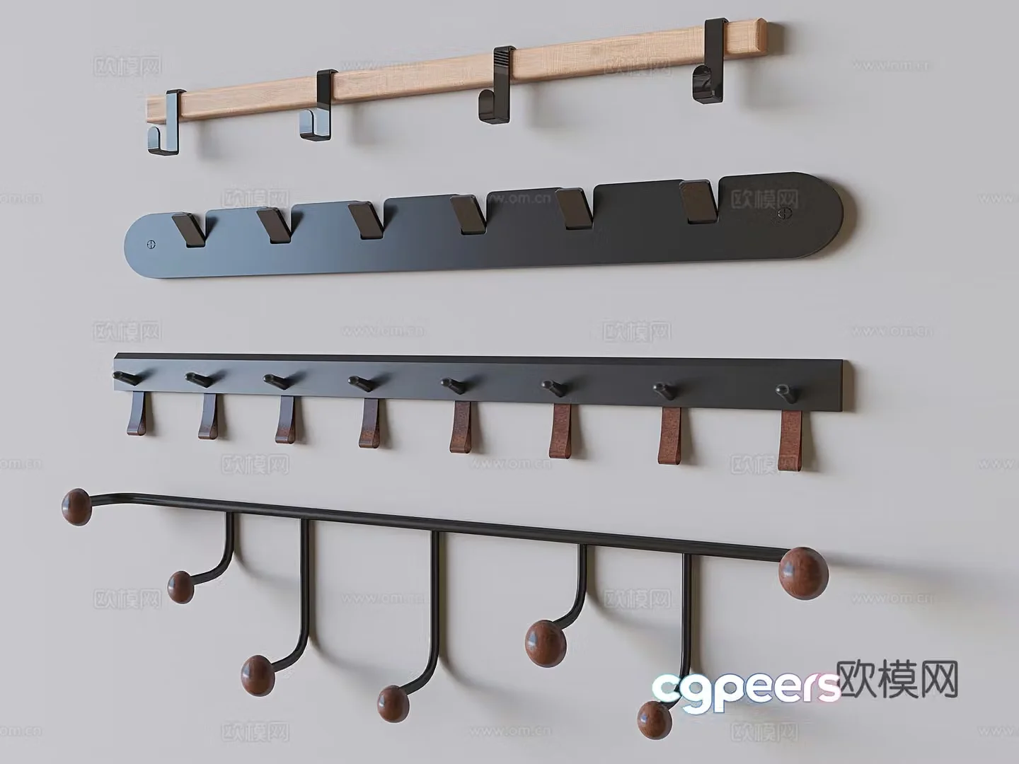 Wall-mounted clothes hook hook 3d model