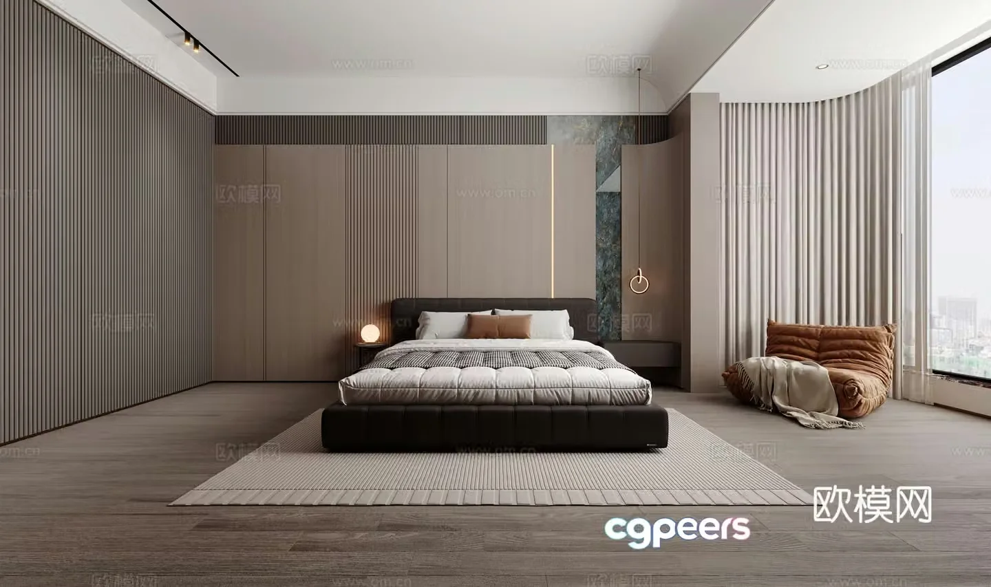 Modern master bedroom 3D model