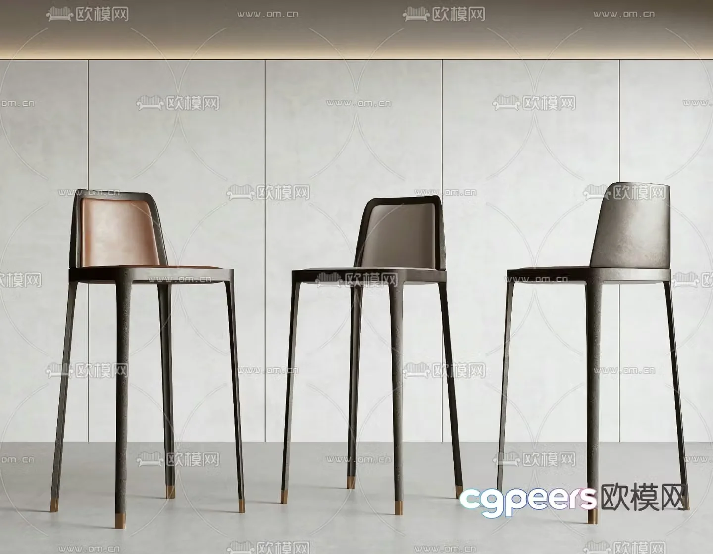 New Chinese Bar Stool Bar Stool High Stool 3D Model