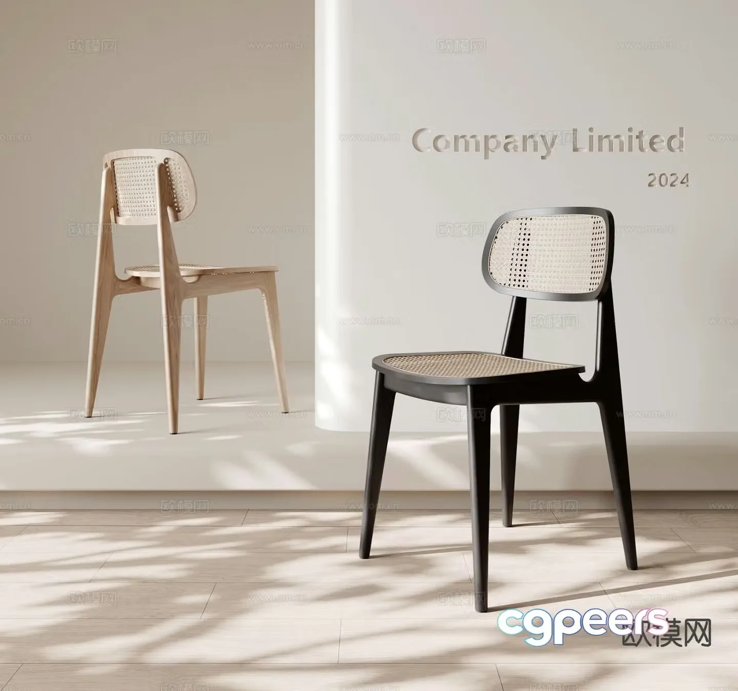Wabi-sabi style single chair dining chair 3d model