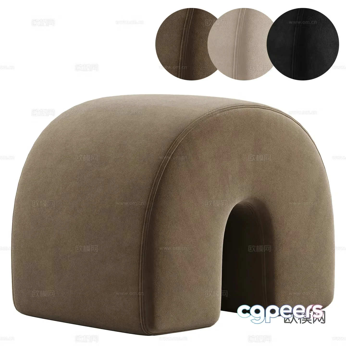 Italian stool sofa stool pier dressing stool 3D model