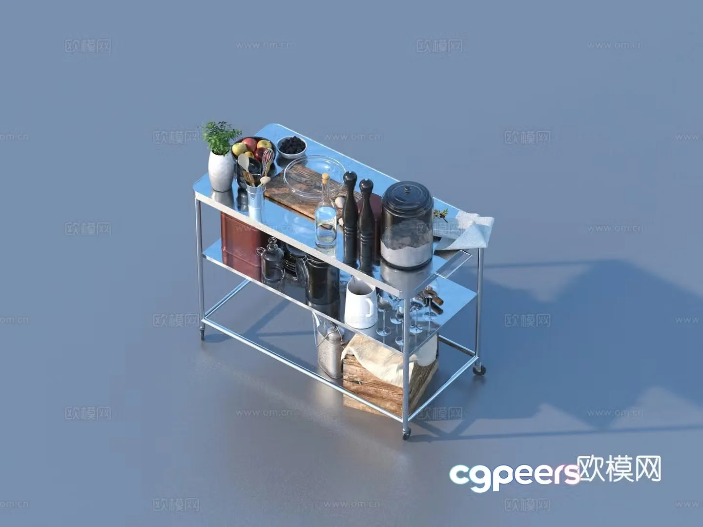 Storage rack kitchen utensils daily necessities 3D model