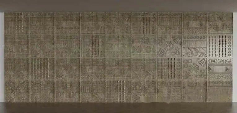 A Large Intricately Carved Stone Wall 3D Model – 16270 – VRAY Render