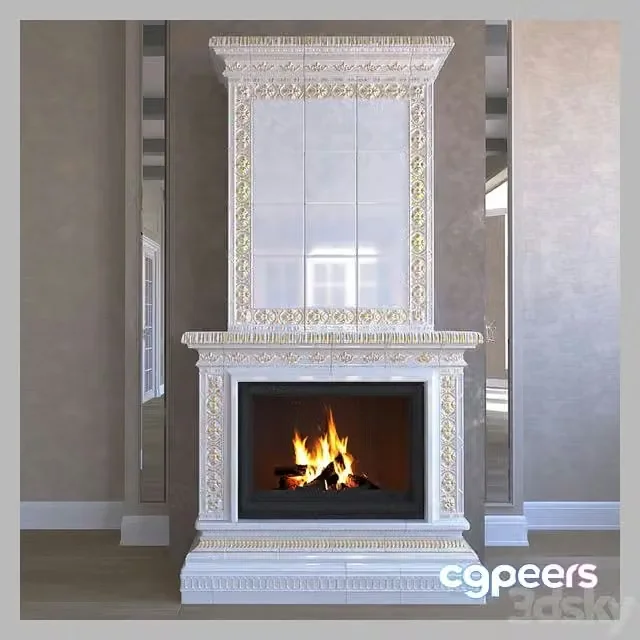3ds Max Free – Fireplace tile