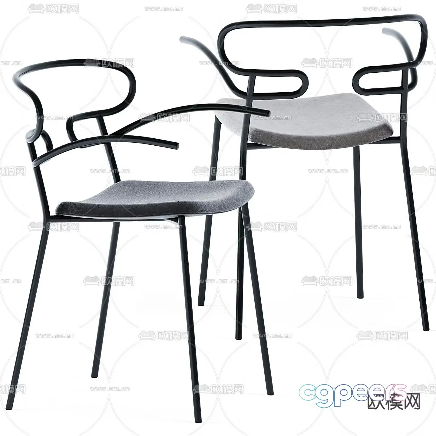 BAXTER modern iron single chair 3d model