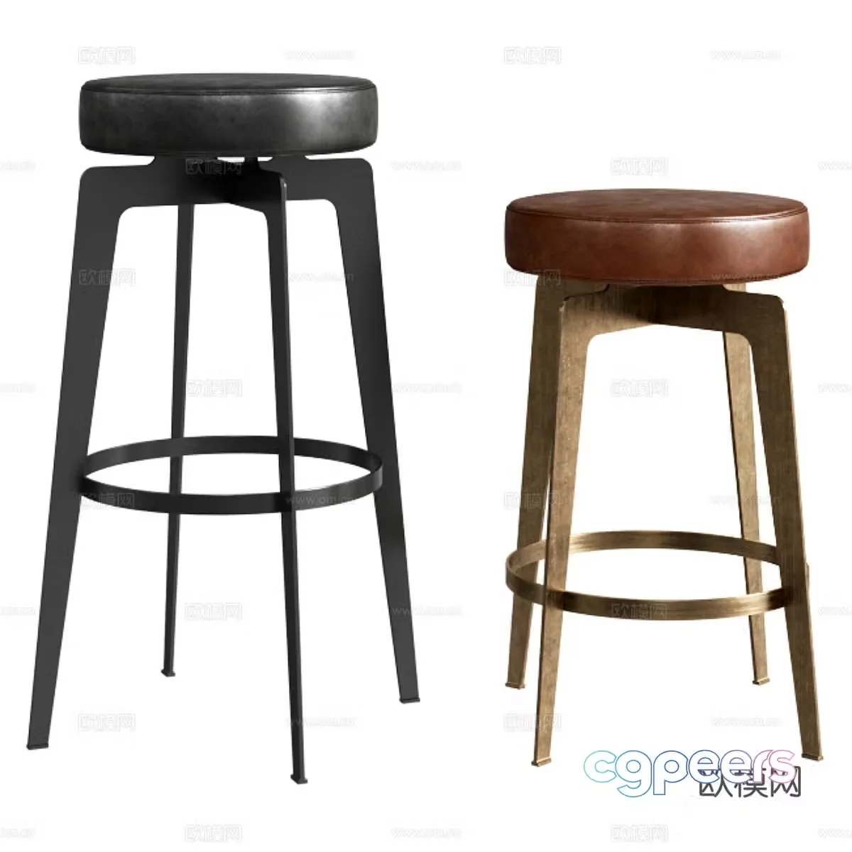 Cb2 Hayden Circular Bar and Bar Stool 3D Model