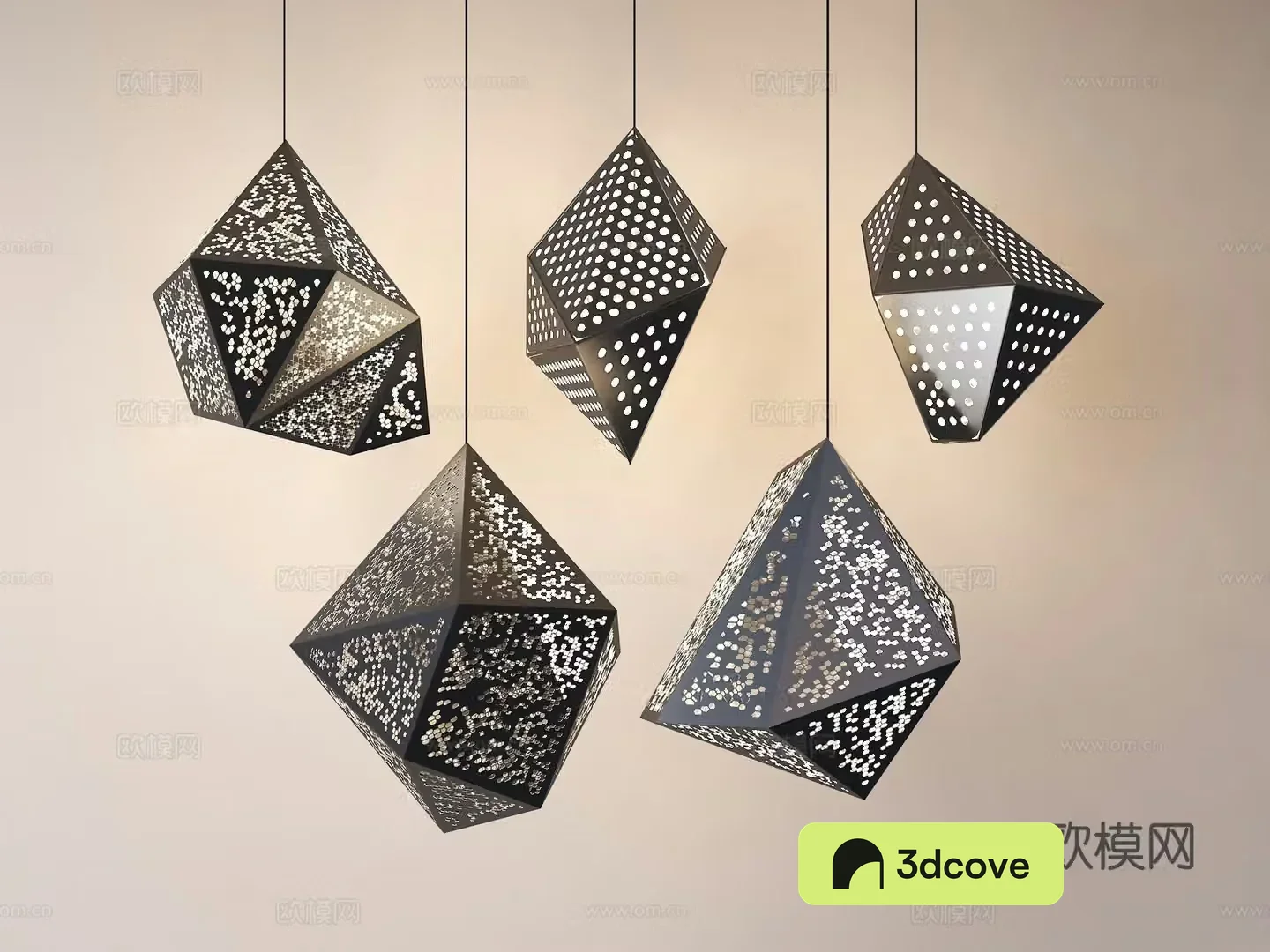 Modern chandeliers sculpture lamps geometric chandeliers hollow lamps chandeliers viewing device