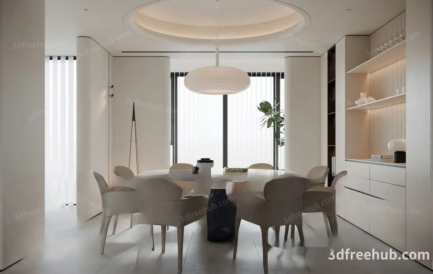 Modern Dining Room 3D Model – 18583 – VRAY Render