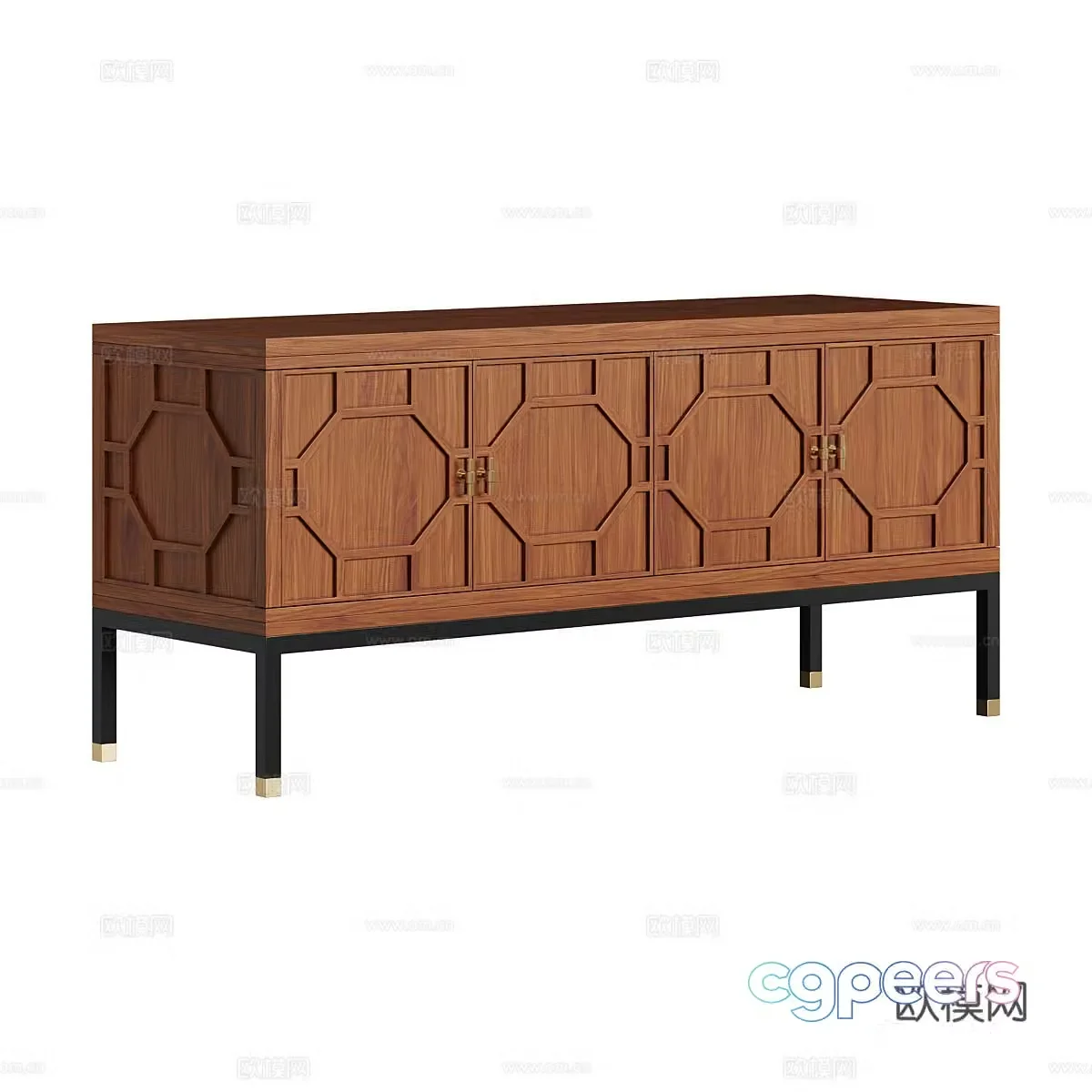 Log TV cabinet 3d model