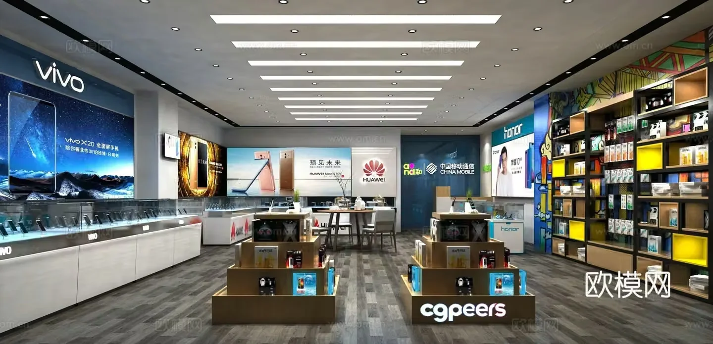 Mobile phone hall digital store 3d model