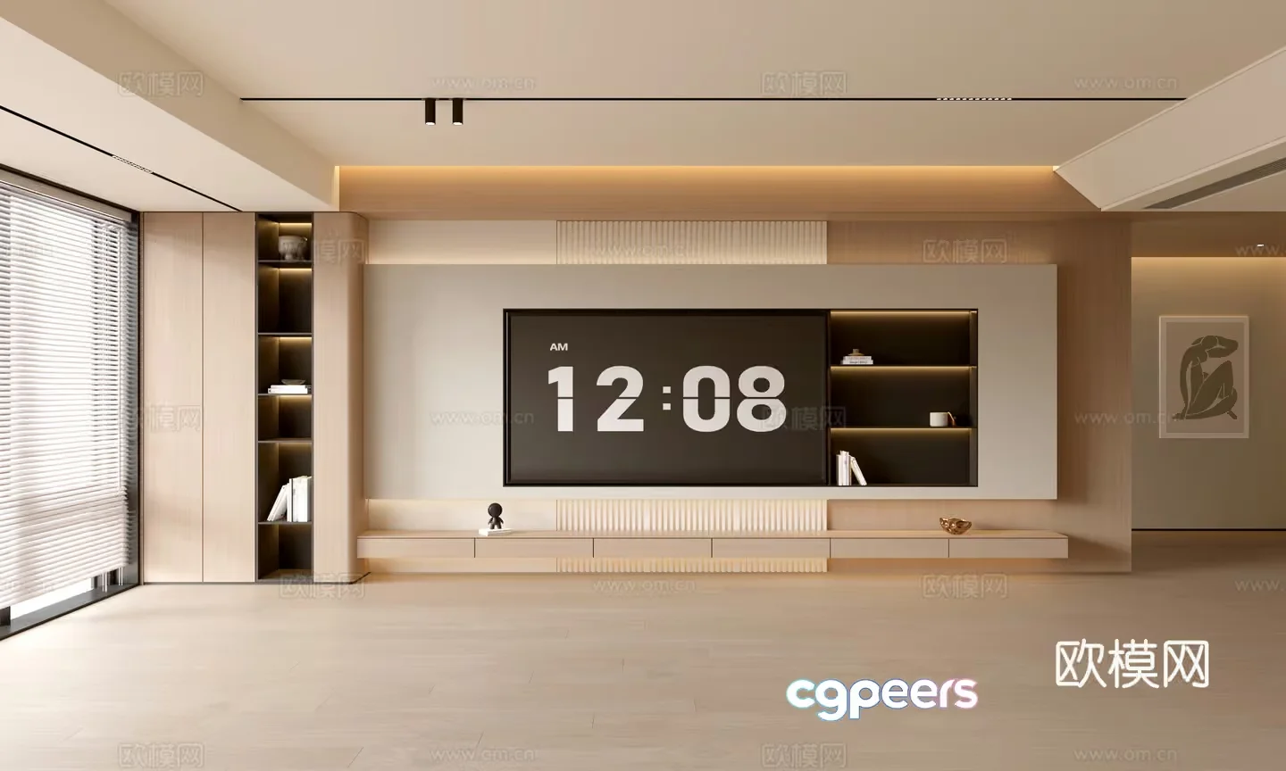 Modern Living Room 3D Model – 8134 – VRAY Render