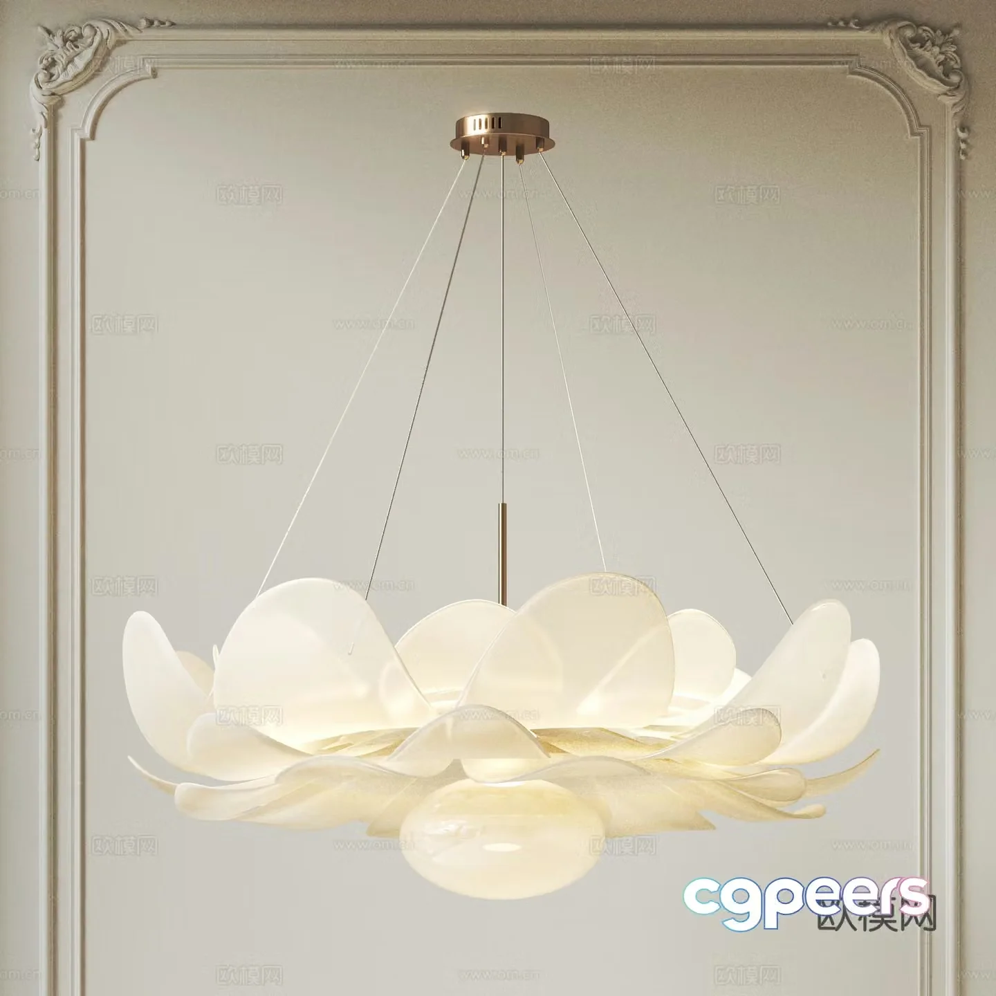 Modern French petal chandeliers decorative chandeliers living room chandeliers bedroom chandeliers children’s room chandeliers 3D model