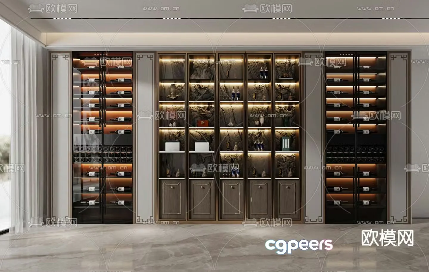 New Chinese wine cabinet 3D model