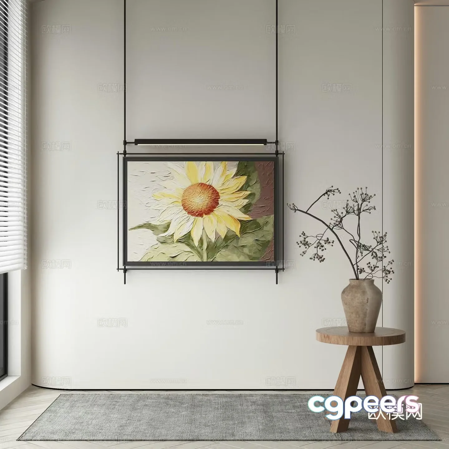 Wasabi hanging painting oil painting 3d model