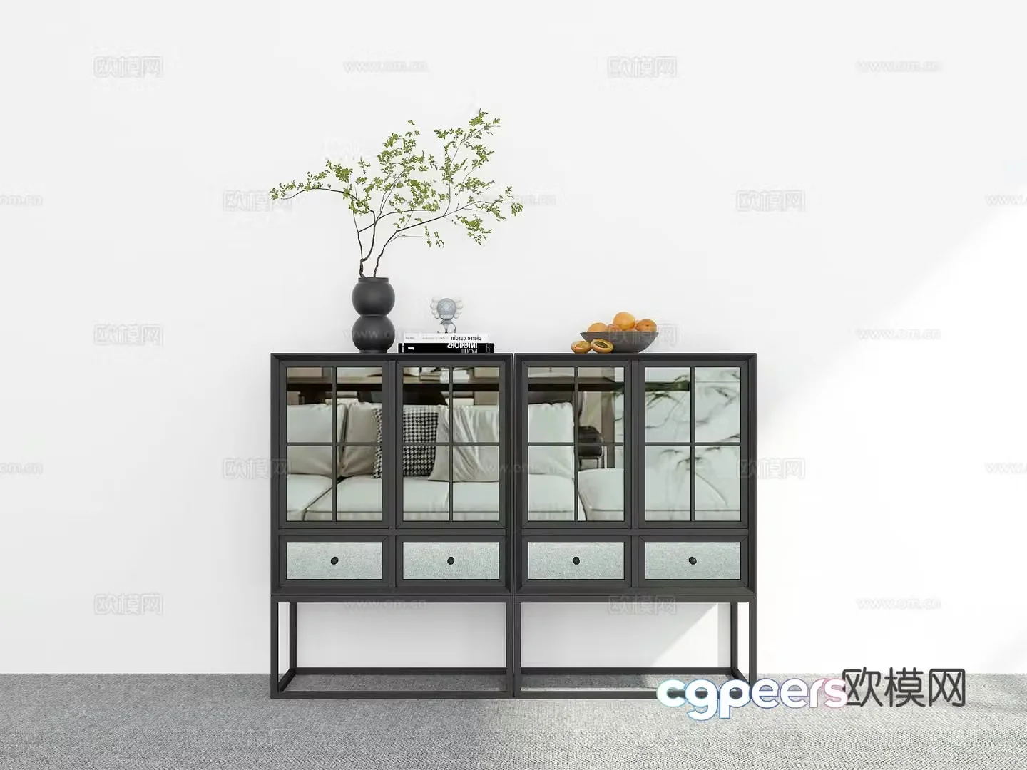 Modern chest of drawers side cabinet 3d model