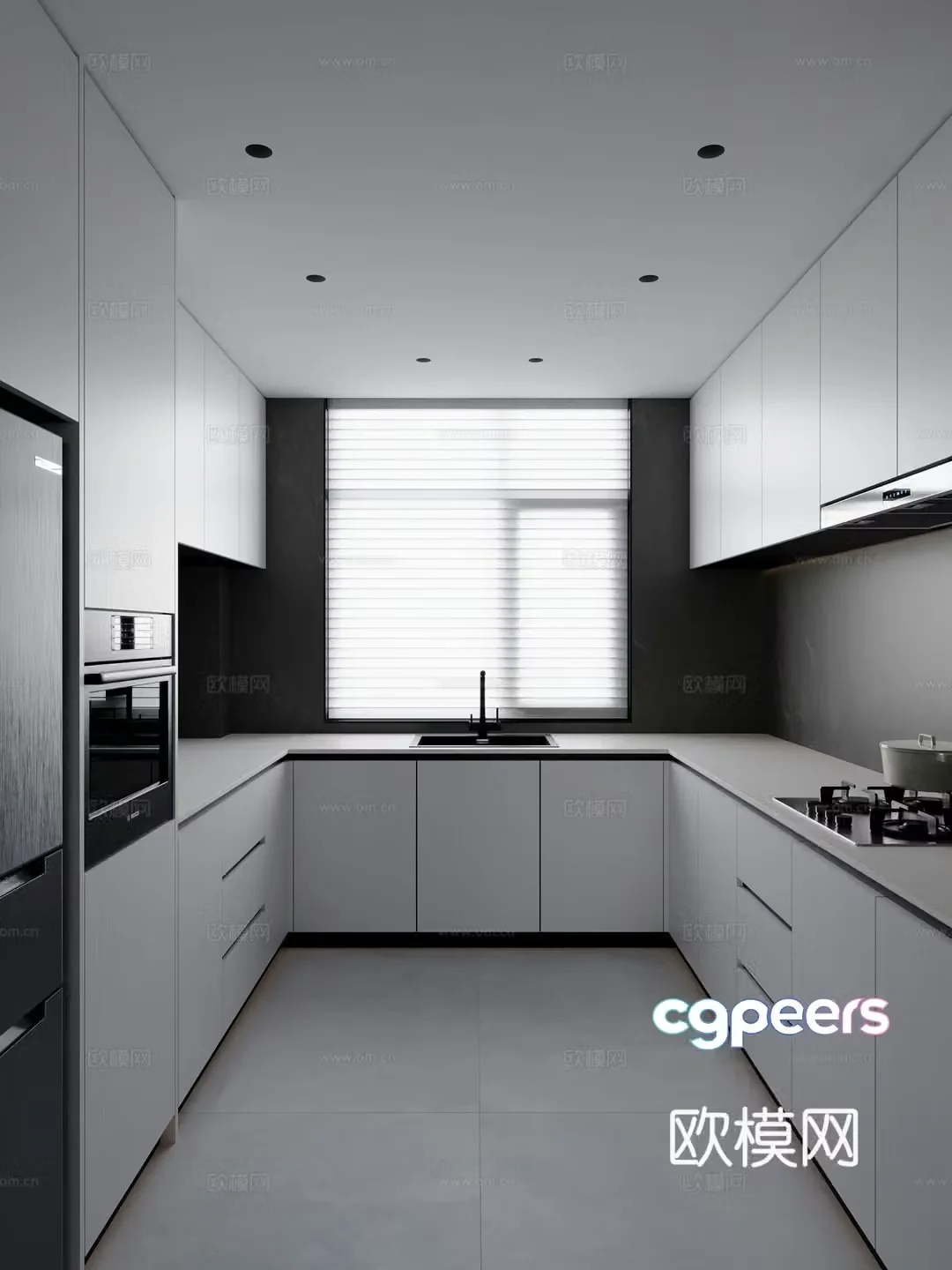 Modern Italian kitchen 3d model